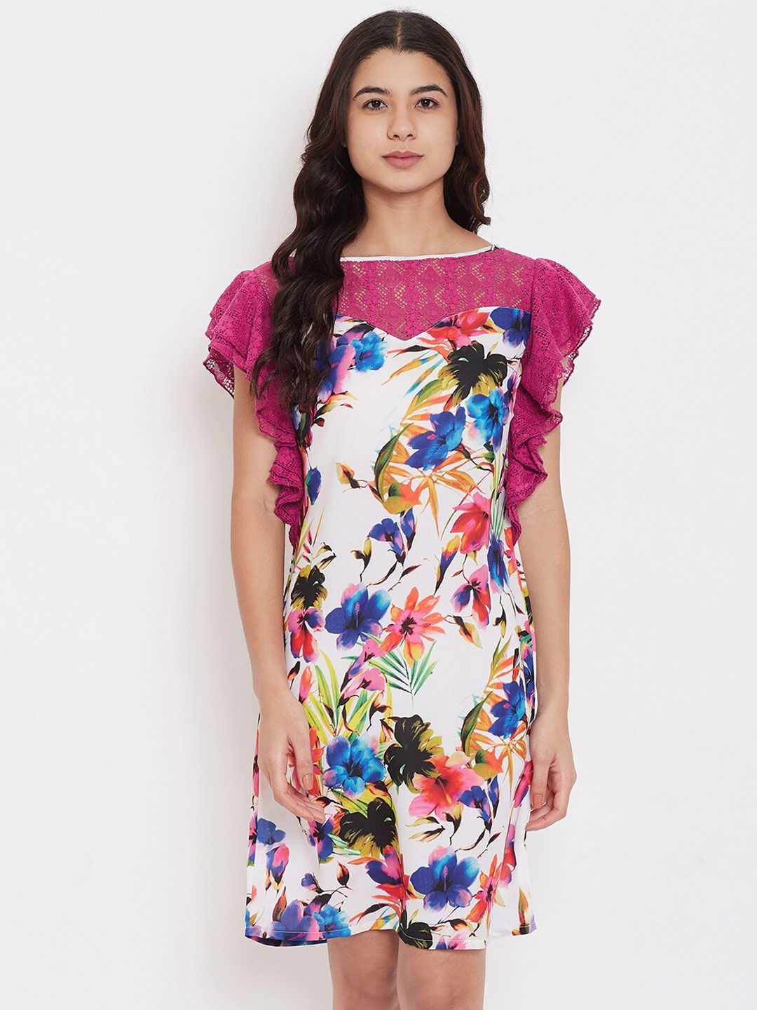 

The Kaftan Company Printed Nightdress, White