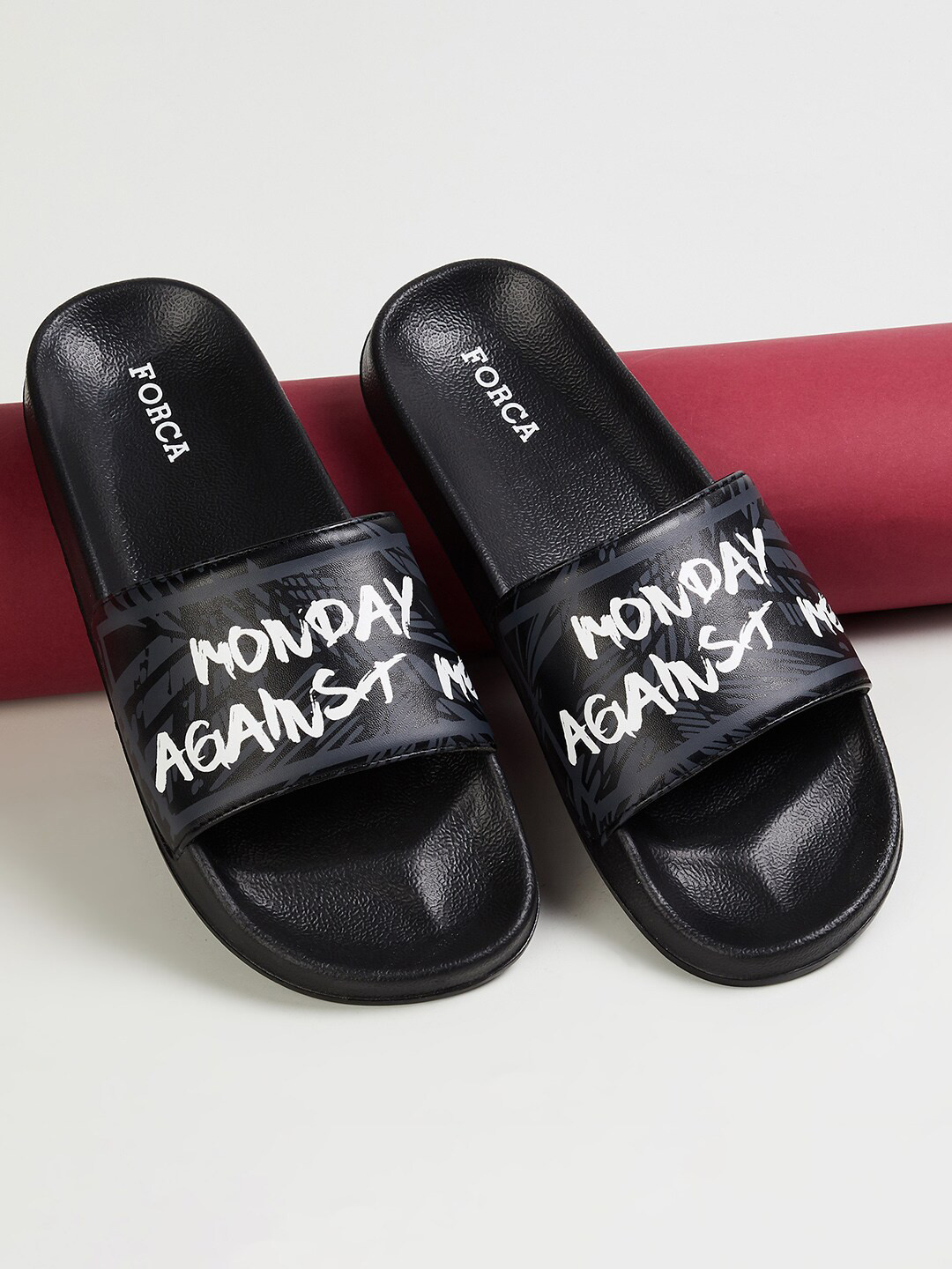 

Forca by Lifestyle Men Printed Croslite Sliders, Black
