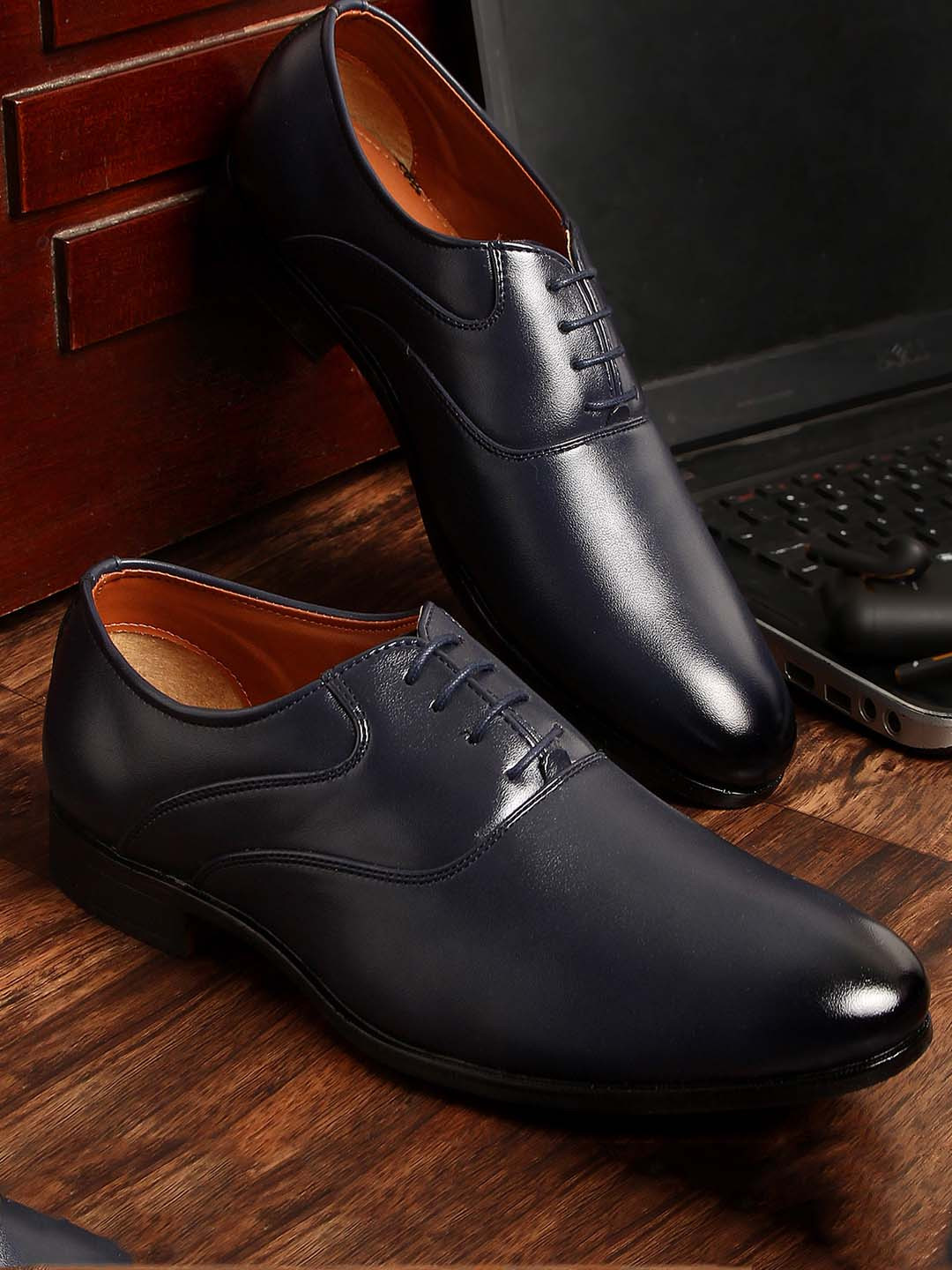 

MUTAQINOTI Men Formal Oxfords, Blue