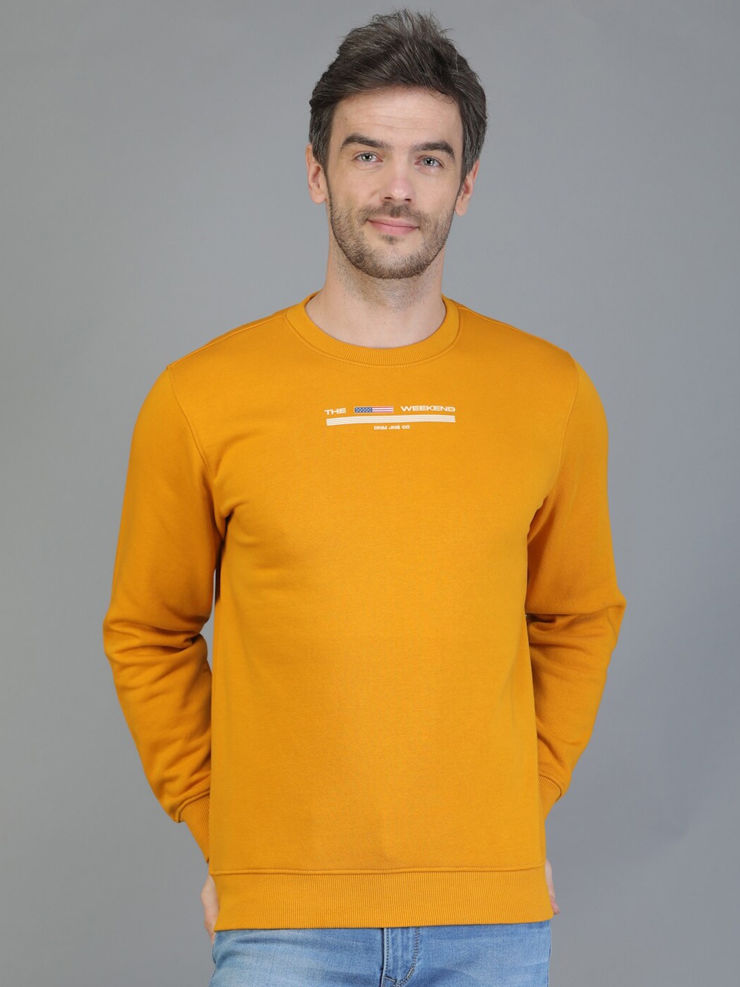 

TQS Round Neck Cotton Sweatshirt, Mustard