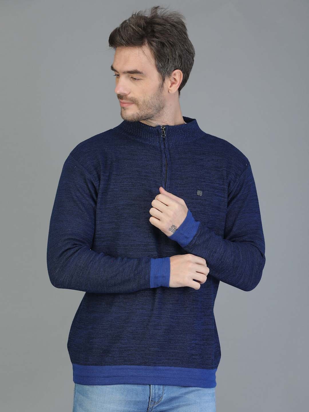 

TQS Men Woolen Pullover, Blue