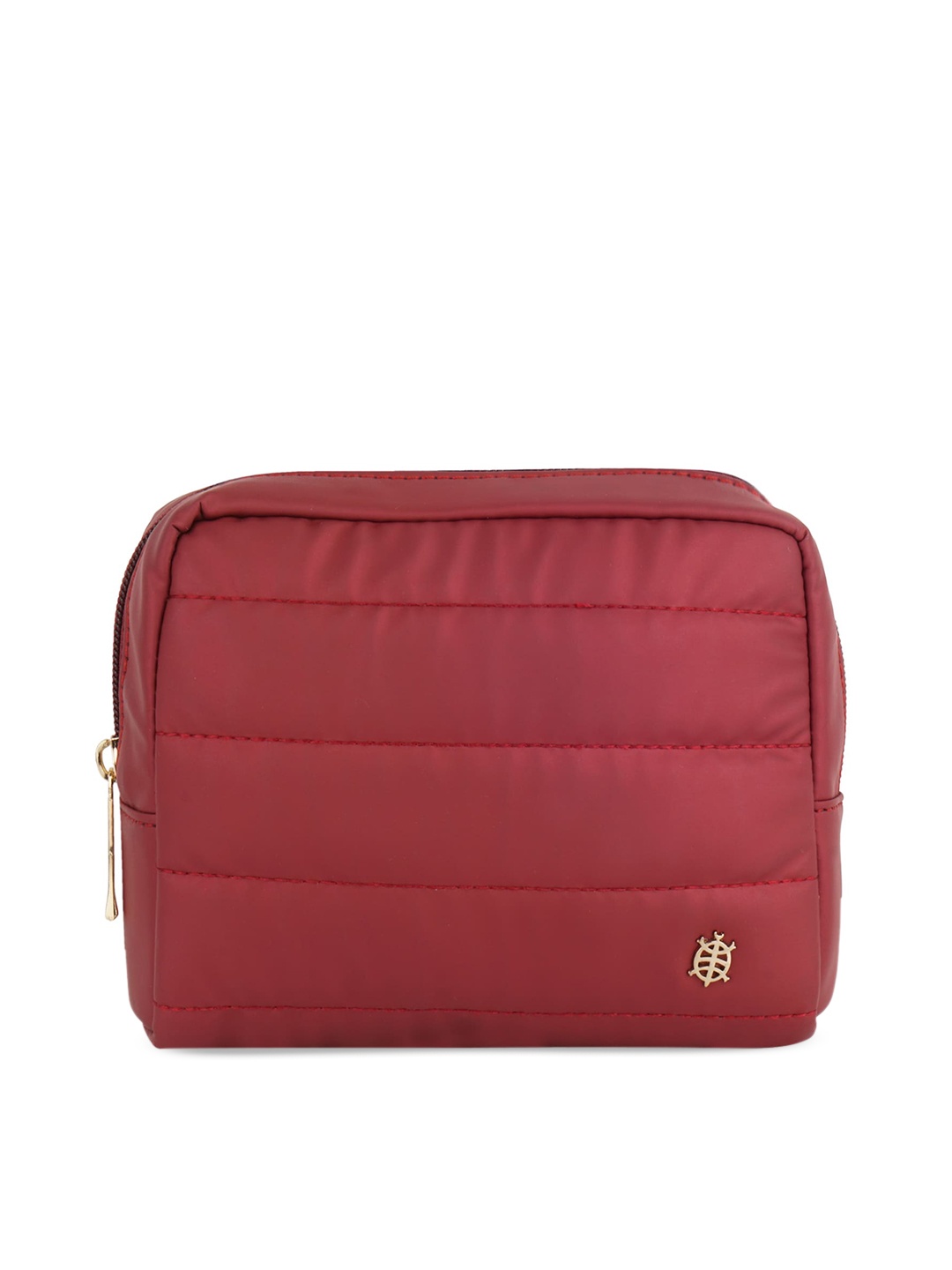

Tortoise Structured Pouch with Quilted, Red