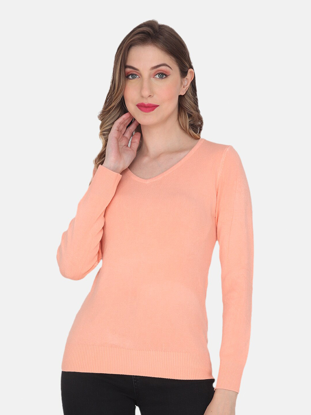 

Albion Women Pullover Sweater, Peach