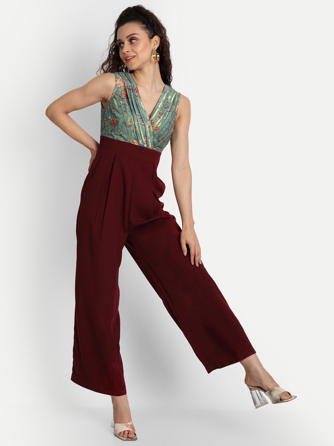 

ESSQUE Printed Basic Jumpsuit, Green