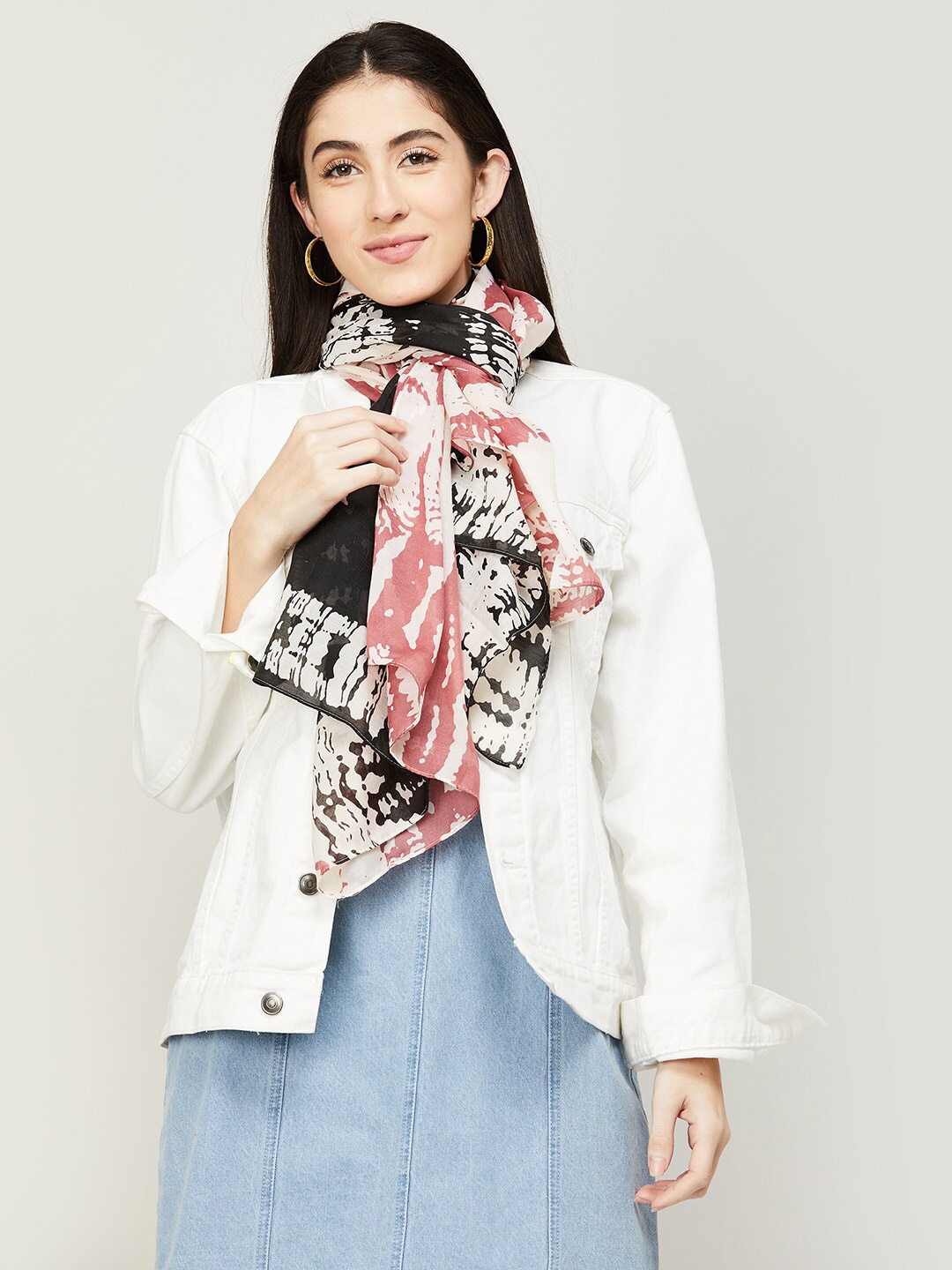 

Ginger by Lifestyle Printed Cotton Stole, Black