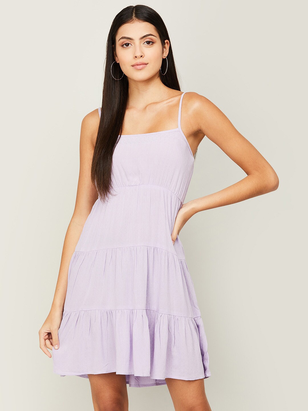 

Ginger by Lifestyle Shoulder Strap Fit & Flare Dress, Lavender