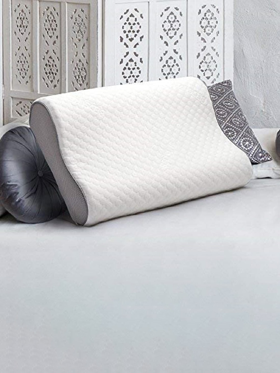 

HealthSense White & Grey Orthopedic Memory Foam Cervical Pillow