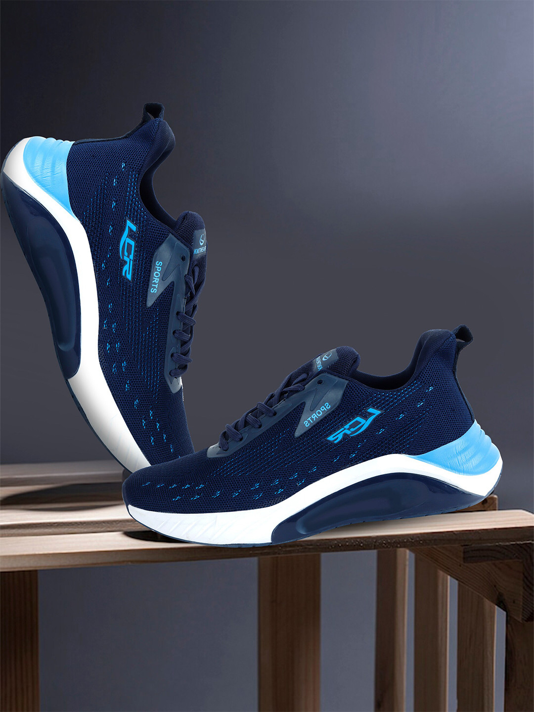 

Lancer Men Textile Running Non-Marking Shoes, Navy blue