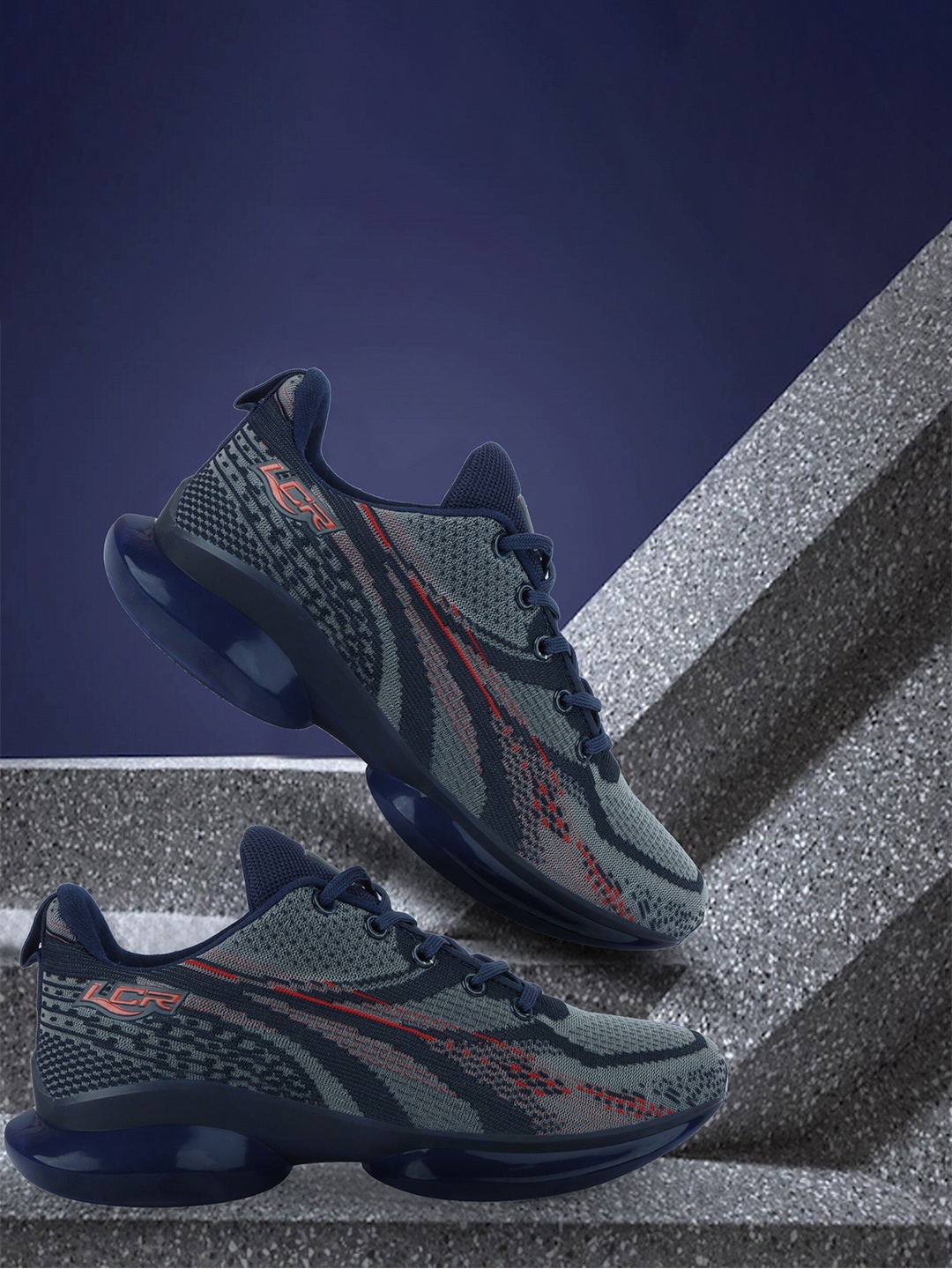 

Lancer Men Textile Running Non-Marking Shoes, Navy blue