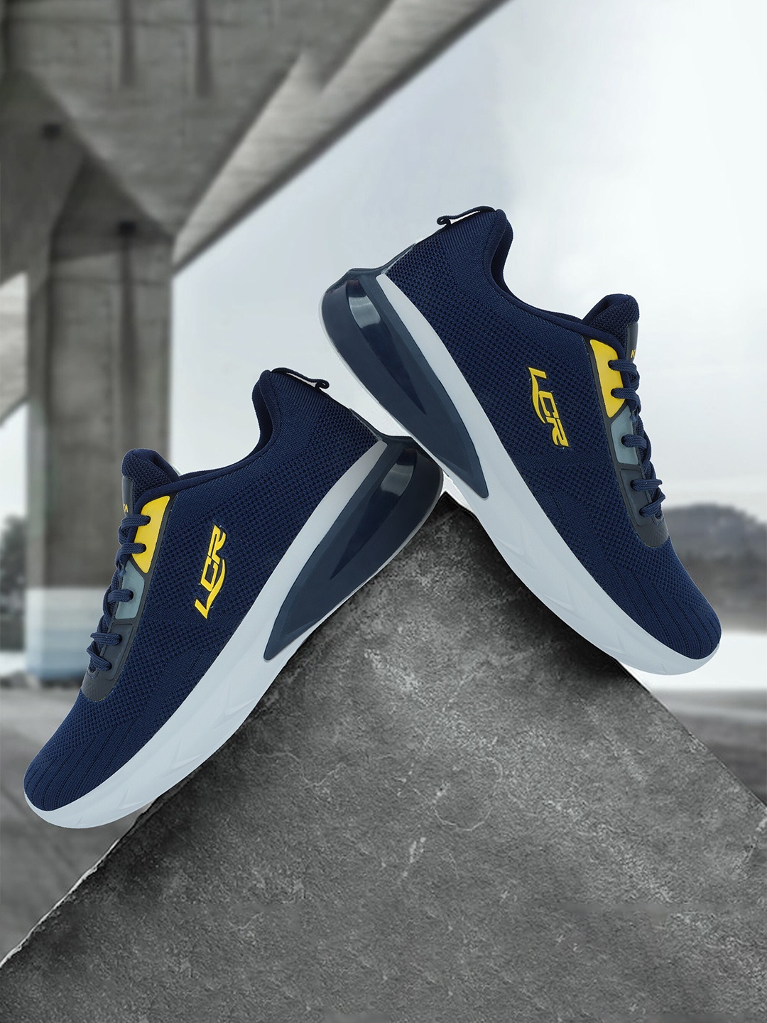 

Lancer Men Textile Running Non-Marking Shoes, Navy blue