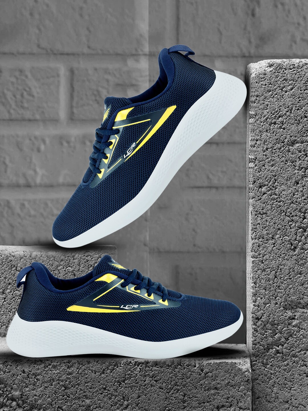 

Lancer Men Mesh Running Non-Marking Shoes, Navy blue