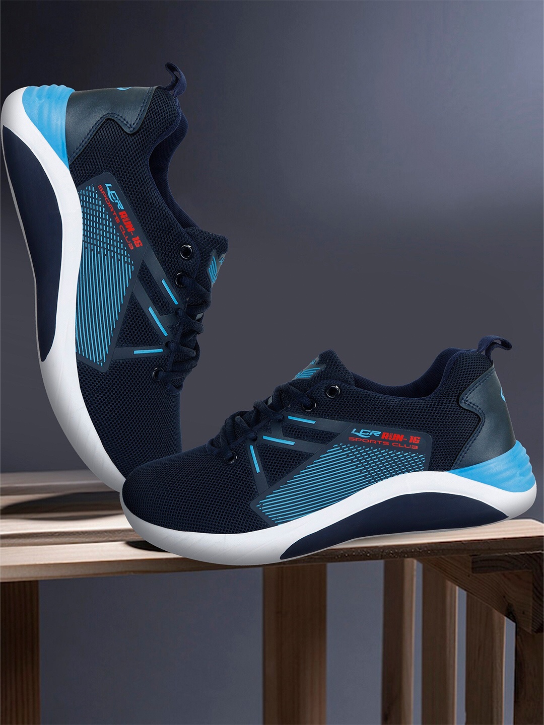 

Lancer Men Mesh Running Non-Marking Shoes, Navy blue