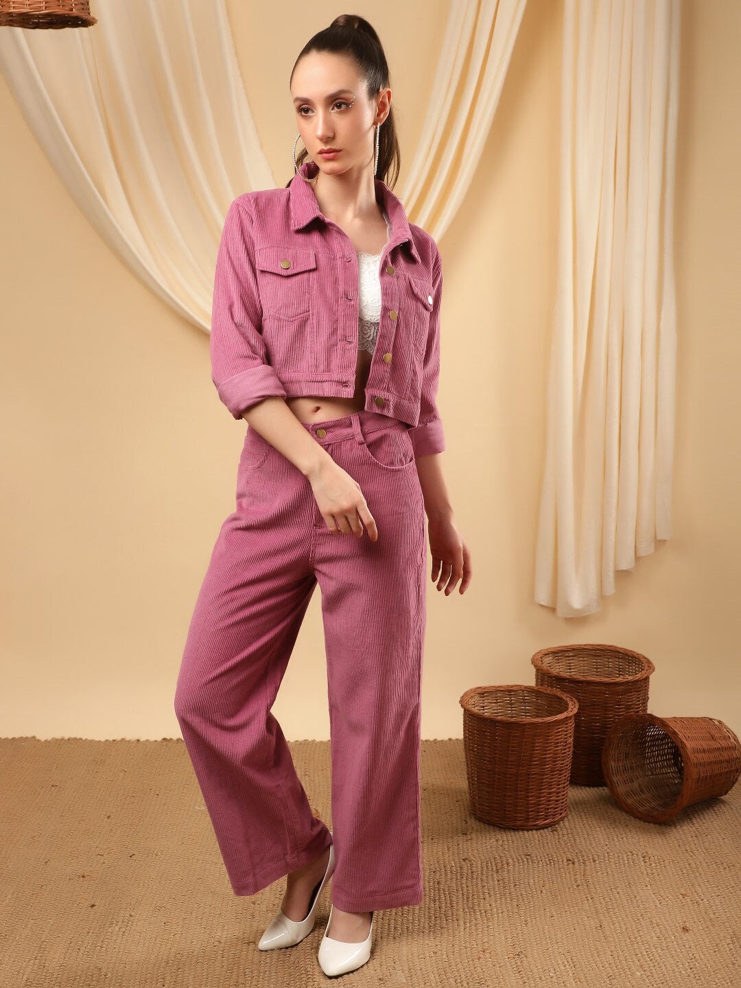 

Bani Women Winter Sweatshirt with Trousers, Pink