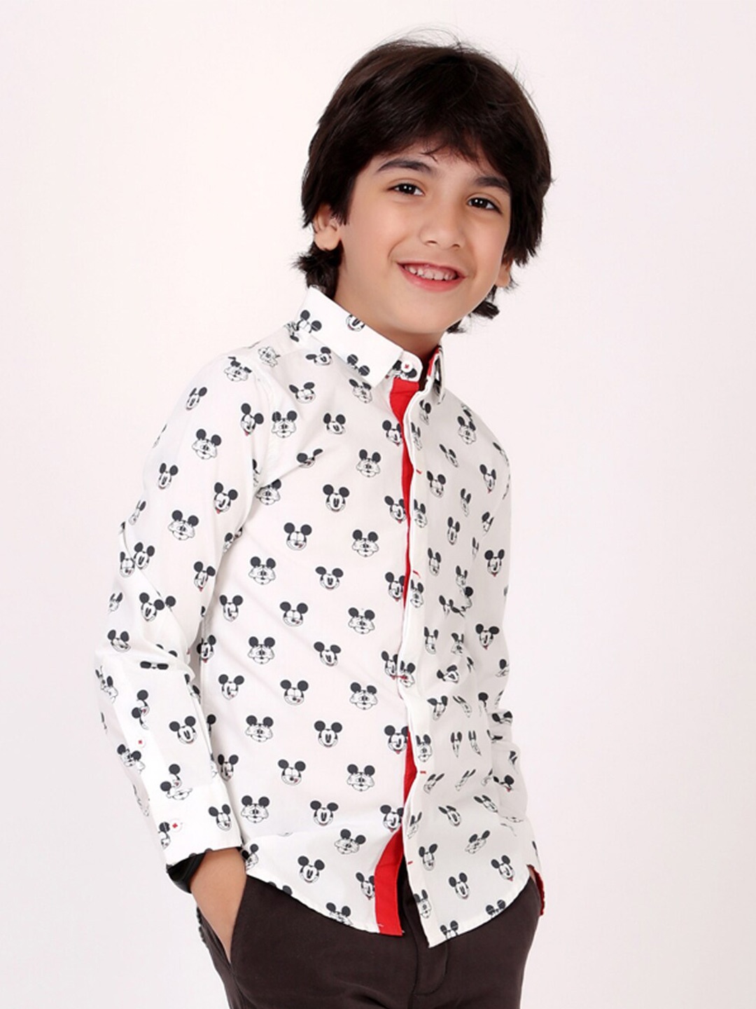 

One Friday Boys Comfort Printed Cotton Casual Shirt, Off white