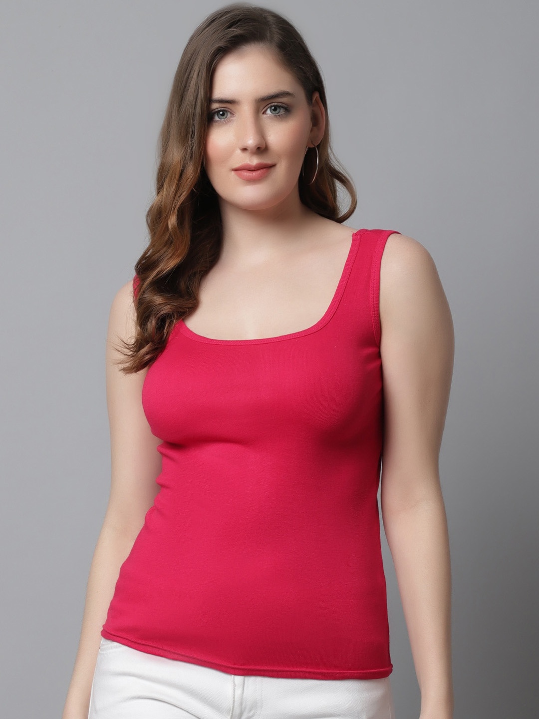

KEX Women Scoop Neck Non padded Camisole, Pink