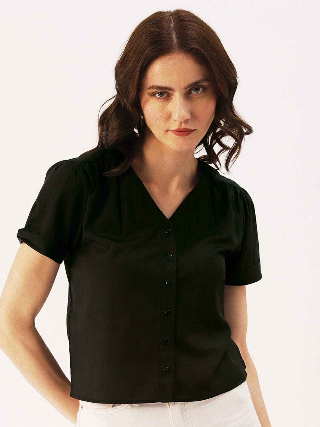 

DressBerry Shirt Style Top, Black