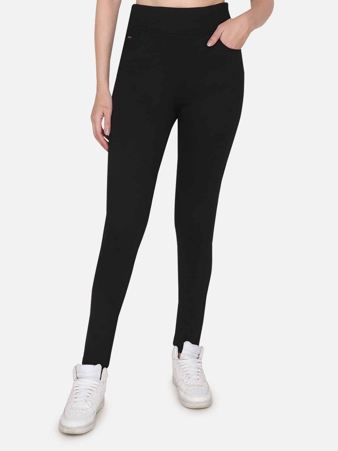 

Steele Women Relaxed Fit Stretchble Cotton Jeggings, Black