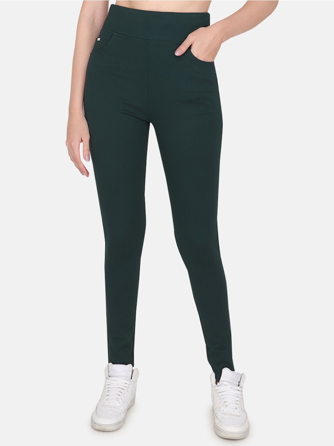 

Steele Women Stretchble Cotton Jeggings, Green