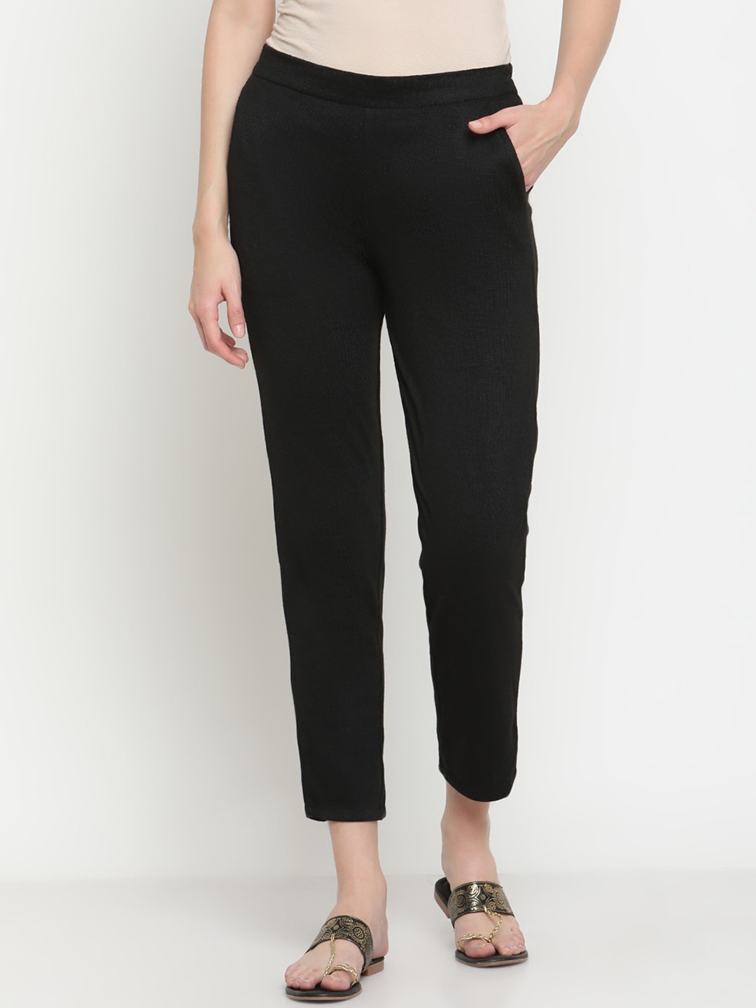 

Be Indi Women Straight Fit Trousers, Black