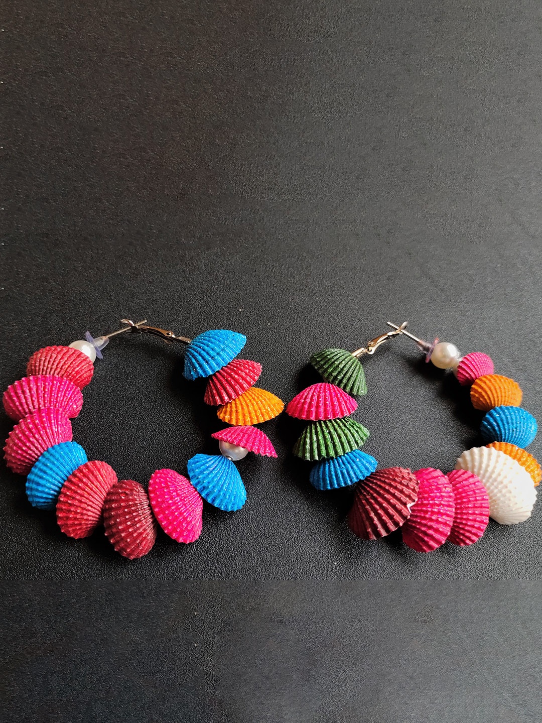 

ANNA CREATIONS Contemporary Hoop Earrings, Pink