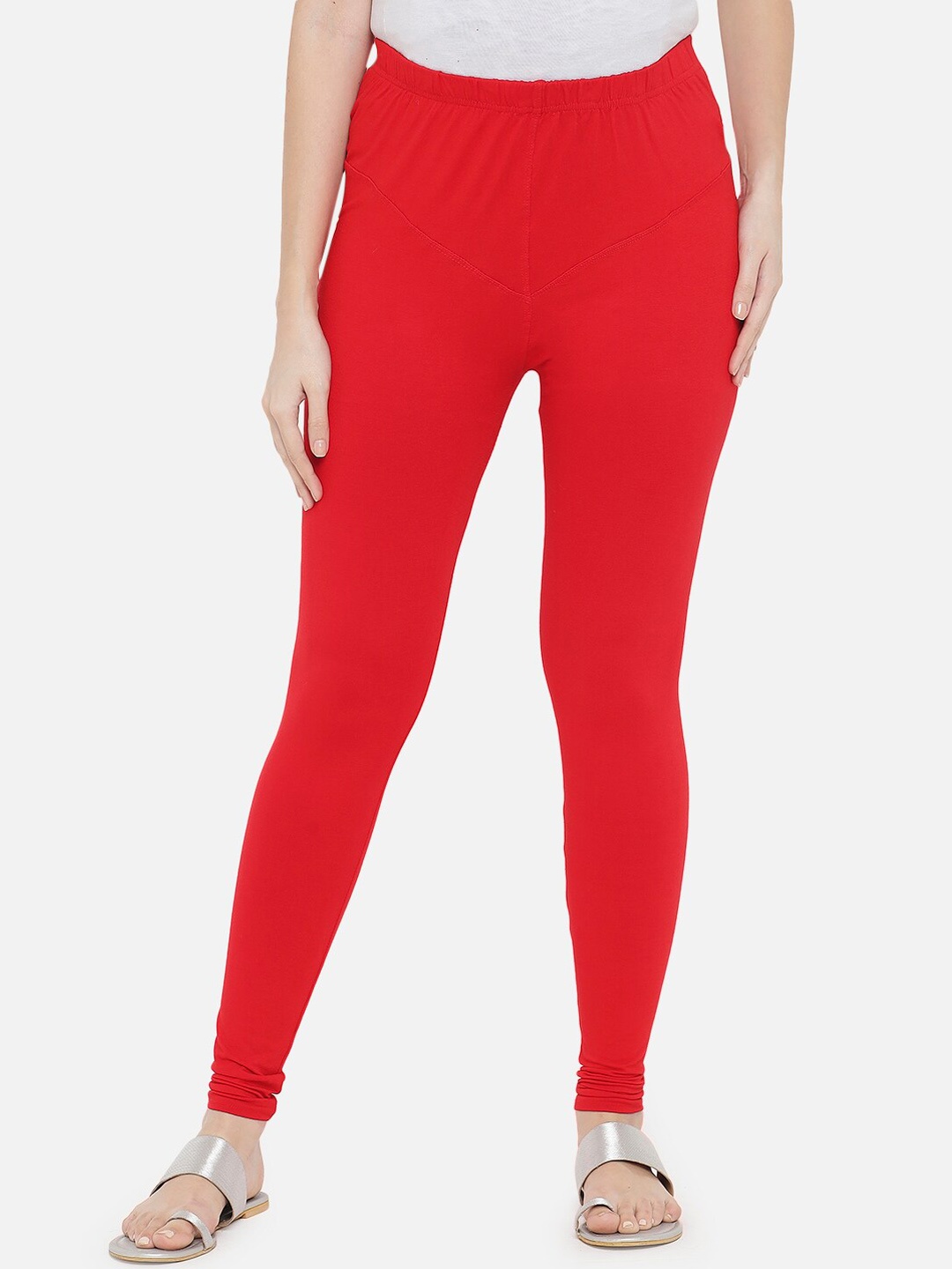 

Aujjessa Women Churidar Length Maternity Leggings, Red