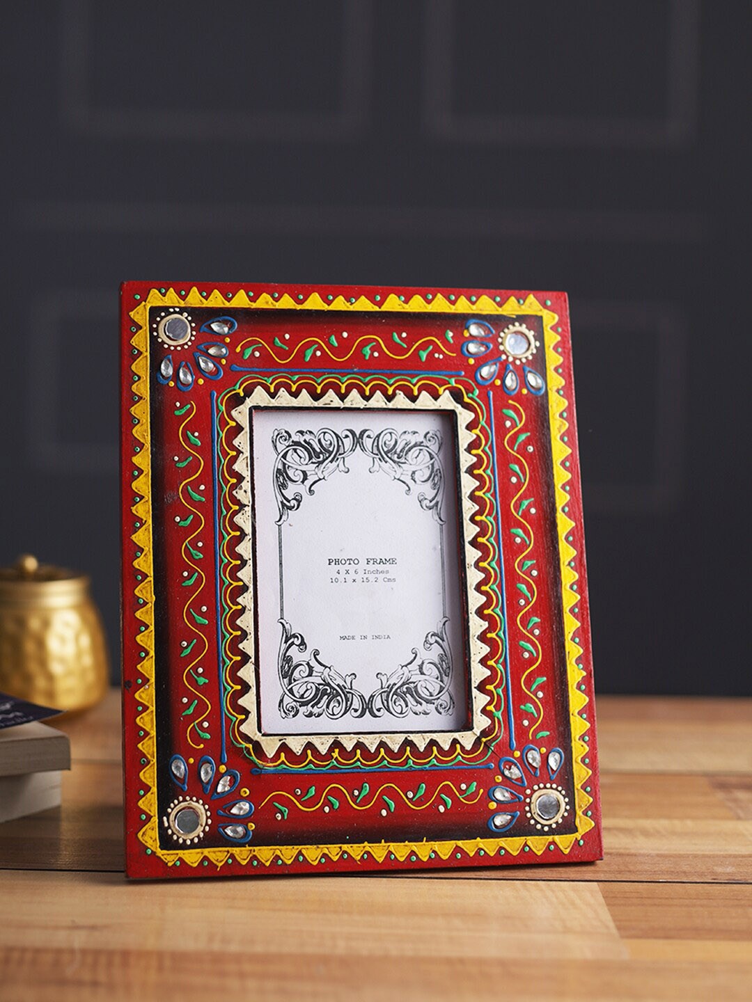 

Aapno Rajasthan Red & Blue Wooden Photo Frame