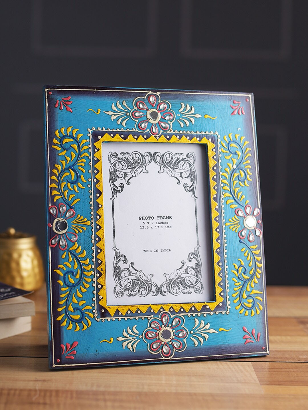 

Aapno Rajasthan Blue Wood Photo Frame