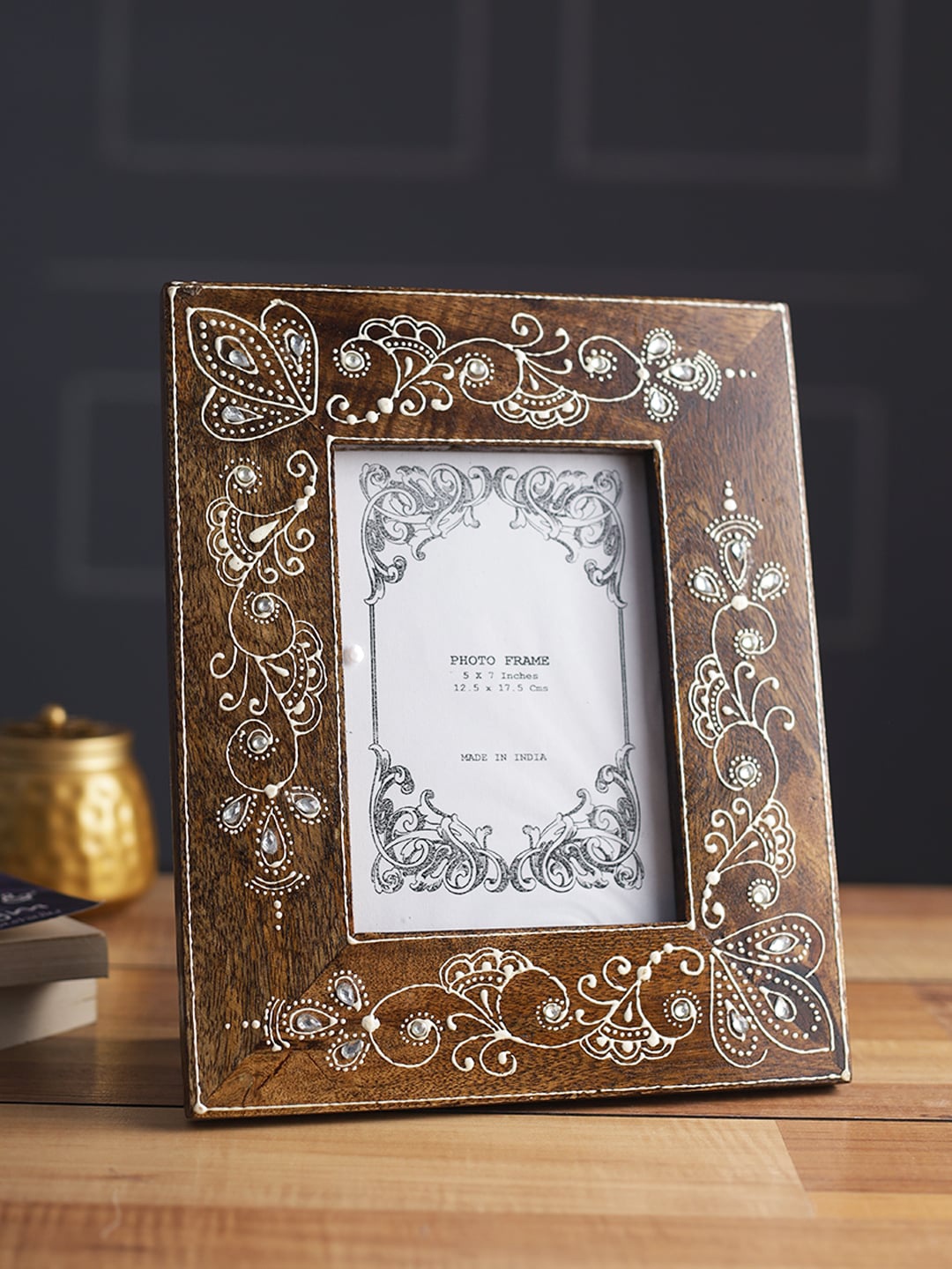 

Aapno Rajasthan Brown Printed Wood Photo Frame