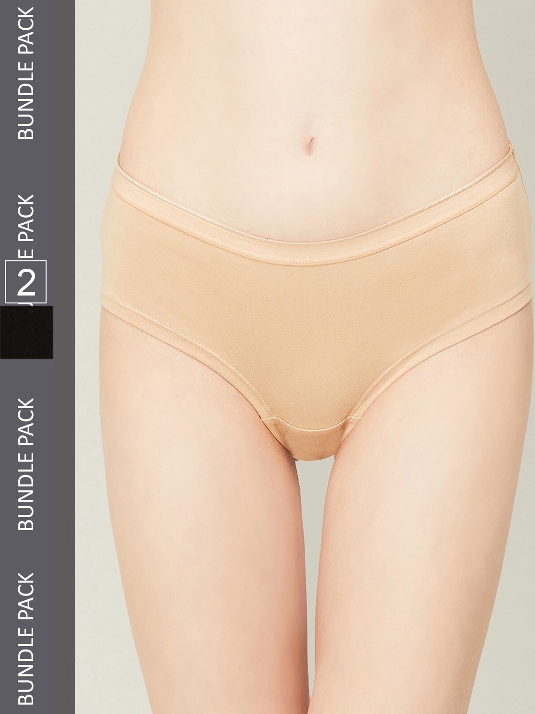 

Ginger by Lifestyle Women Pack Of 2 Cotton Hipster Briefs, Black