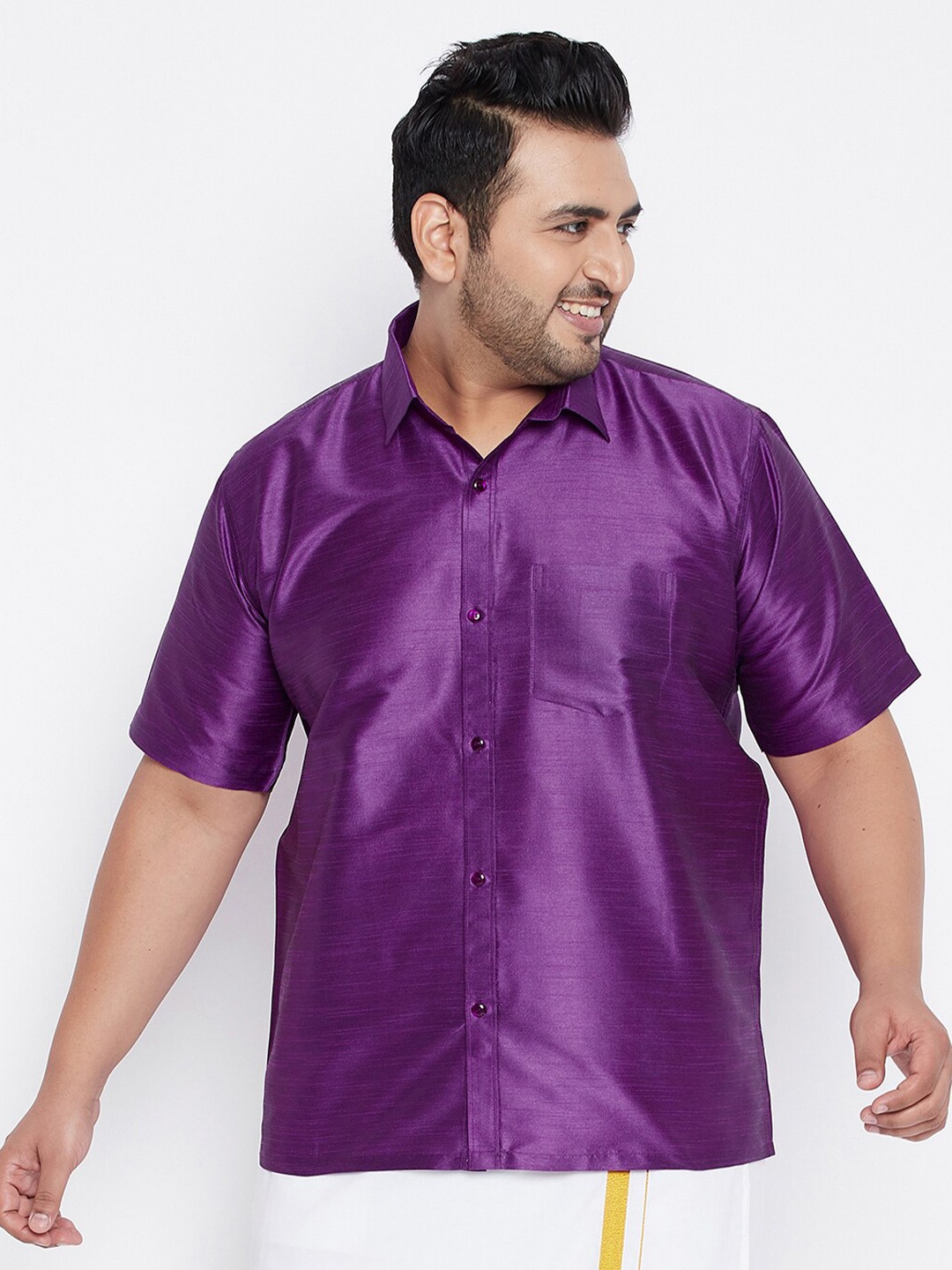 

VASTRAMAY Men Premium Casual Shirt, Purple