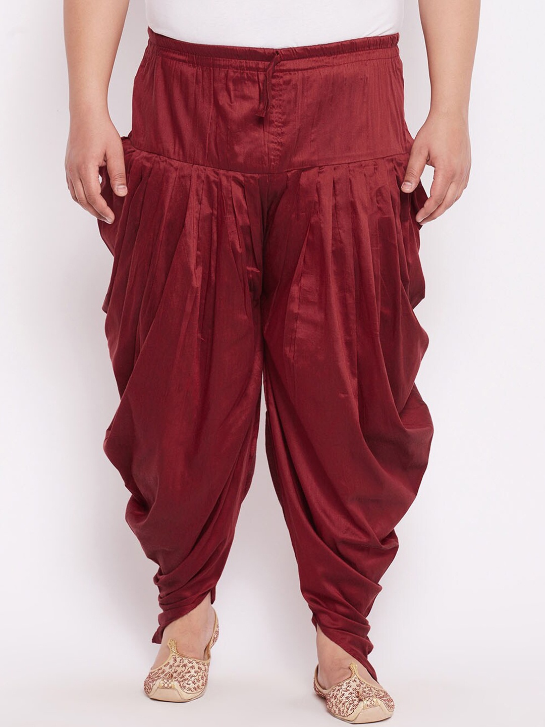 

VASTRAMAY Men Plus Size Dhoti Pants, Maroon