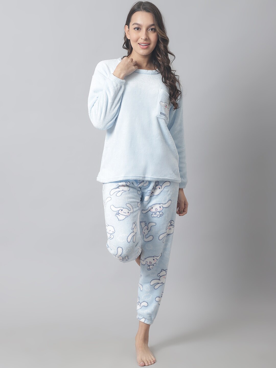 

TAG 7 Women Printed Night suit NS111-XS, Blue