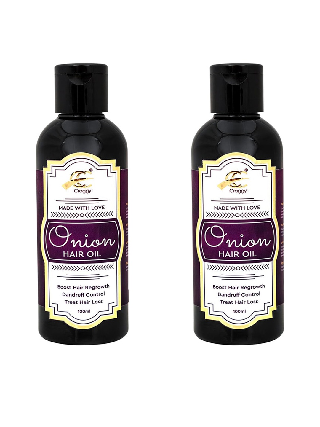 

Craggy Cosmetic Set Of 2 Onion Hair Oil- 100ml Each, Na