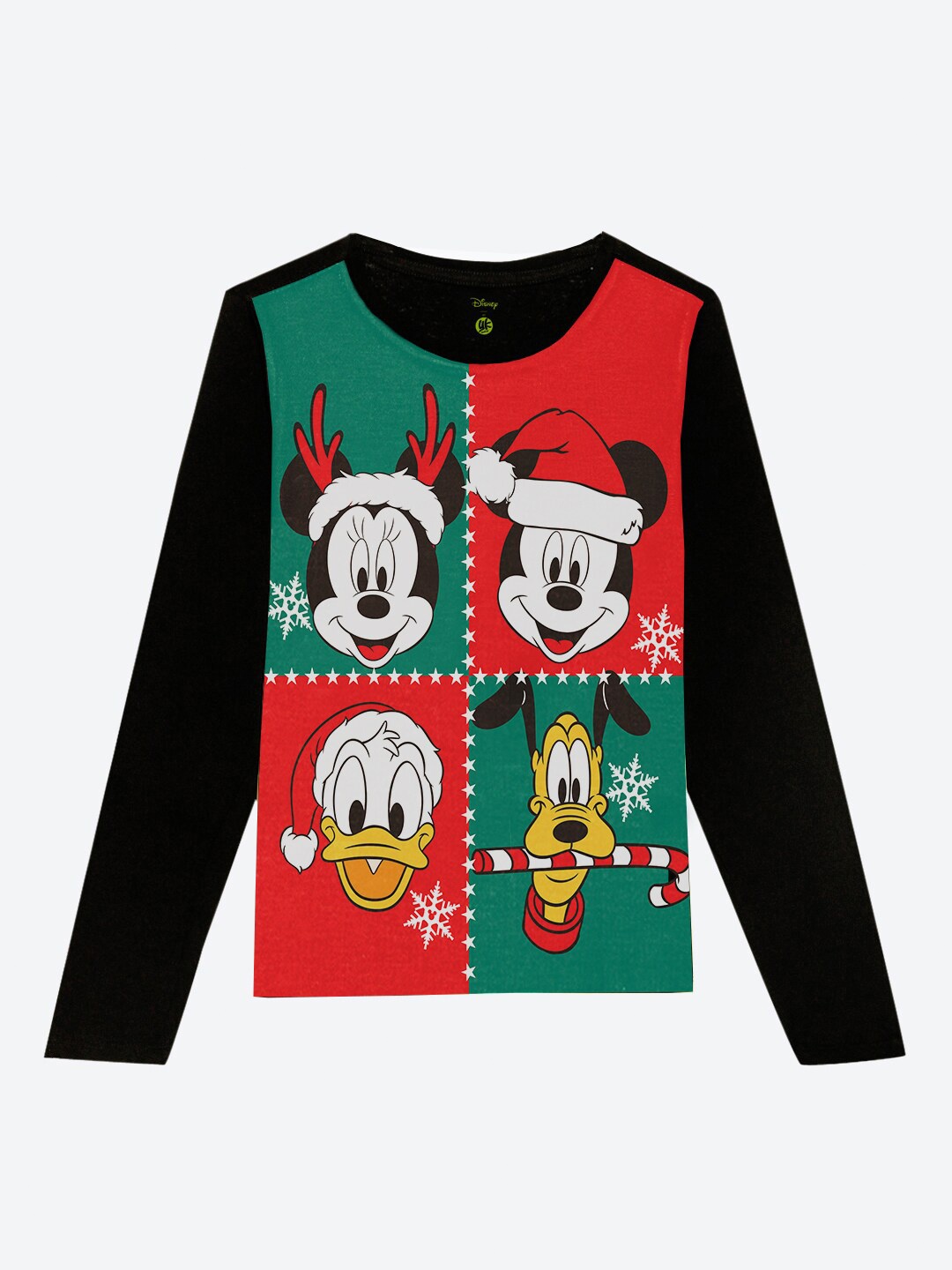 

YK Disney Boys Christmas Mickey & Friends Printed T-shirt, Black