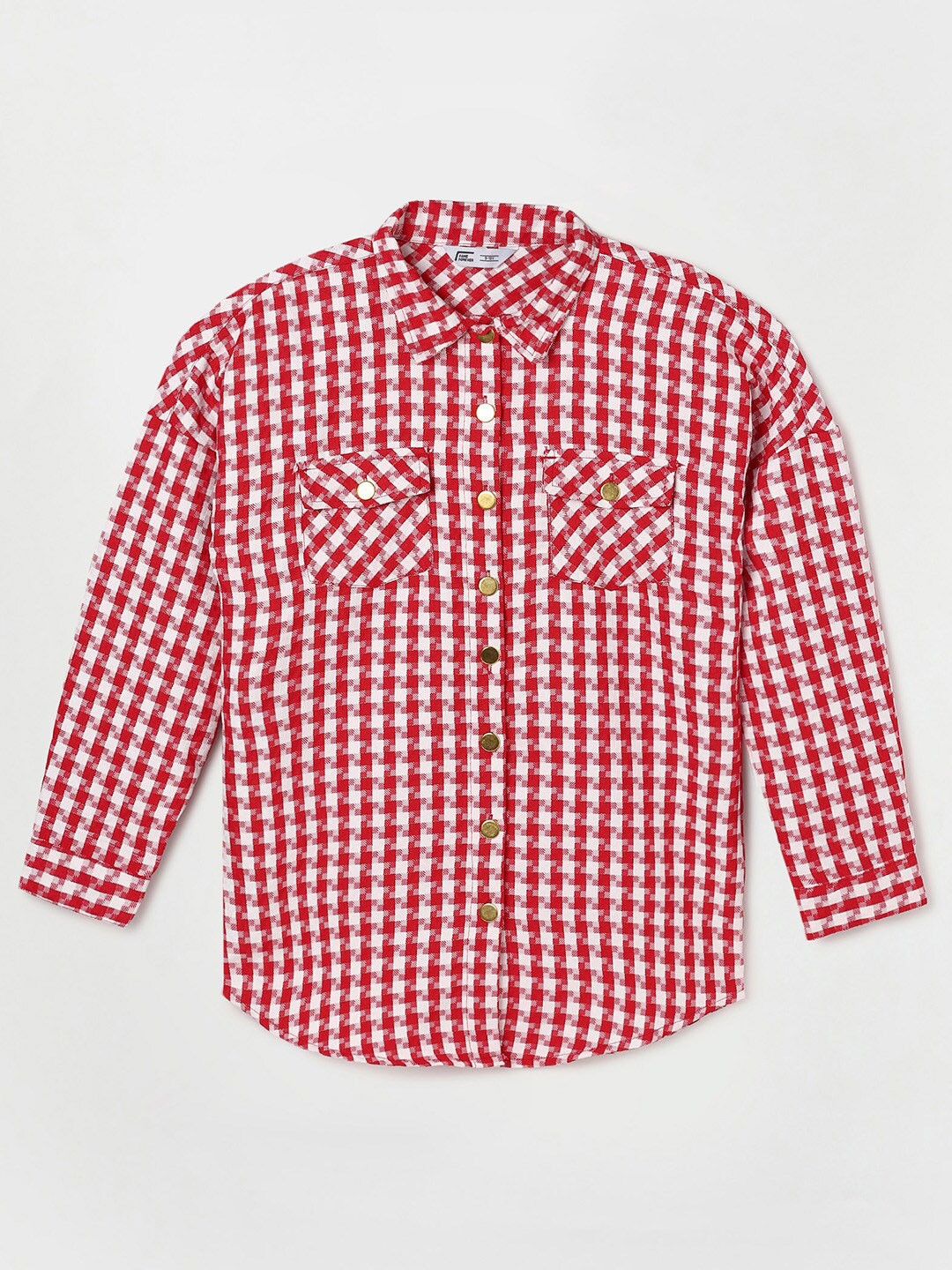 

Fame Forever by Lifestyle Girls Gingham Checked Casual Shirt, Red