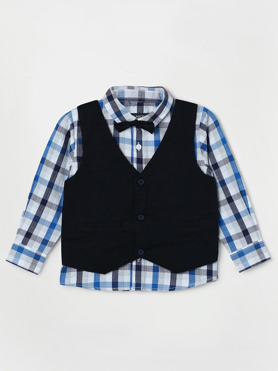 

Juniors by Lifestyle Boy Checked Cotton Casual Shirt, Navy blue