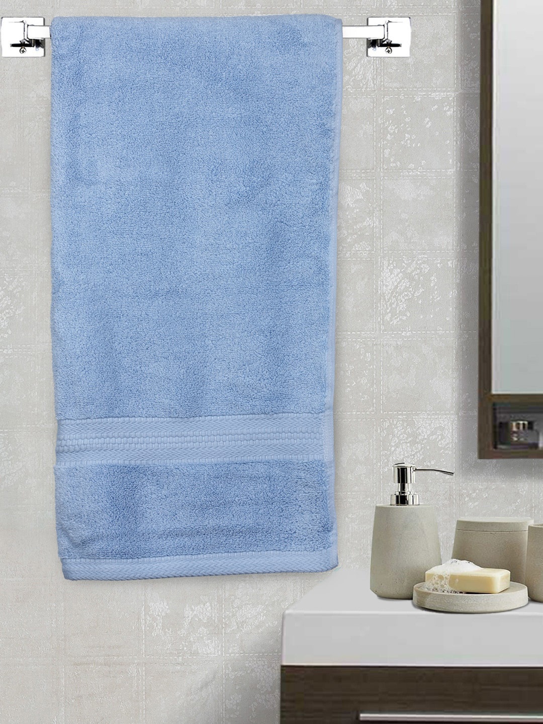 

BOMBAY DYEING Super Ultrx Blue 600 GSM Soft and Durable Cotton Bath Towels