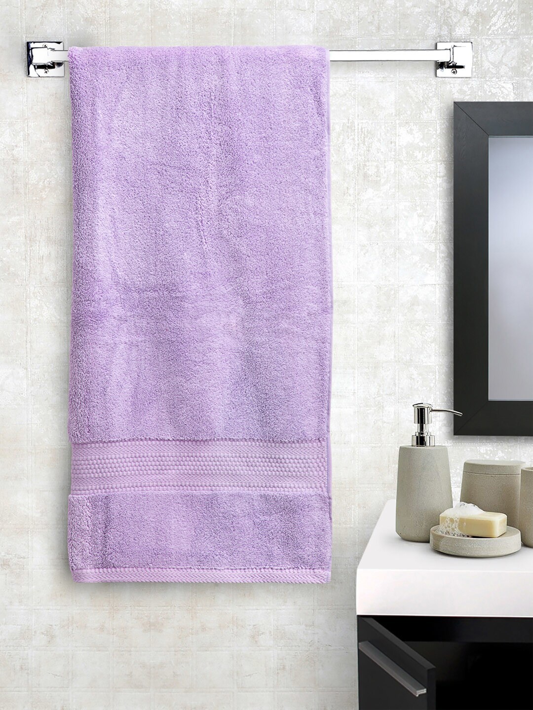 

BOMBAY DYEING Super Ultrx Purple 600 GSM Soft and Durable Cotton Bath Towels