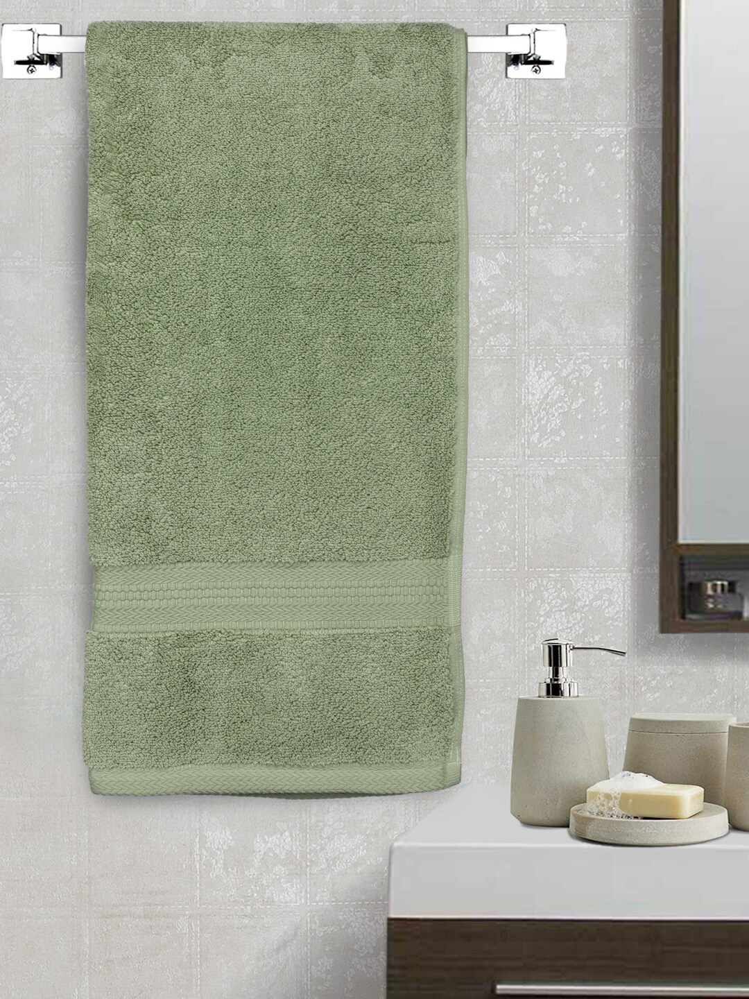 

BOMBAY DYEING Super Ultrx Green 600 GSM Soft and Durable Cotton Bath Towels