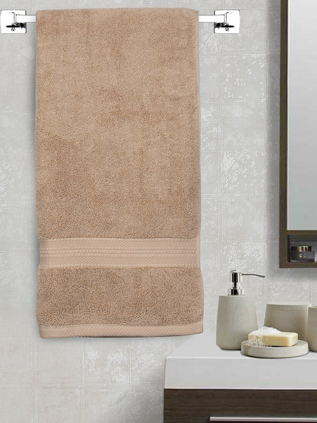 

BOMBAY DYEING Super Ultrx Beige 600 GSM Soft and Durable Cotton Bath Towels