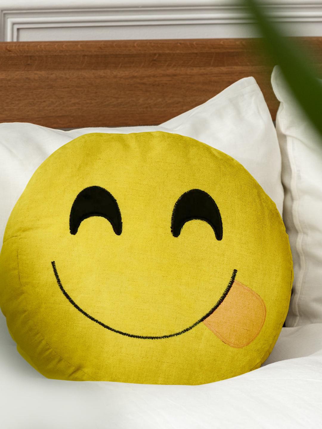 

Athome by Nilkamal Yellow Yummy Filled Cushion