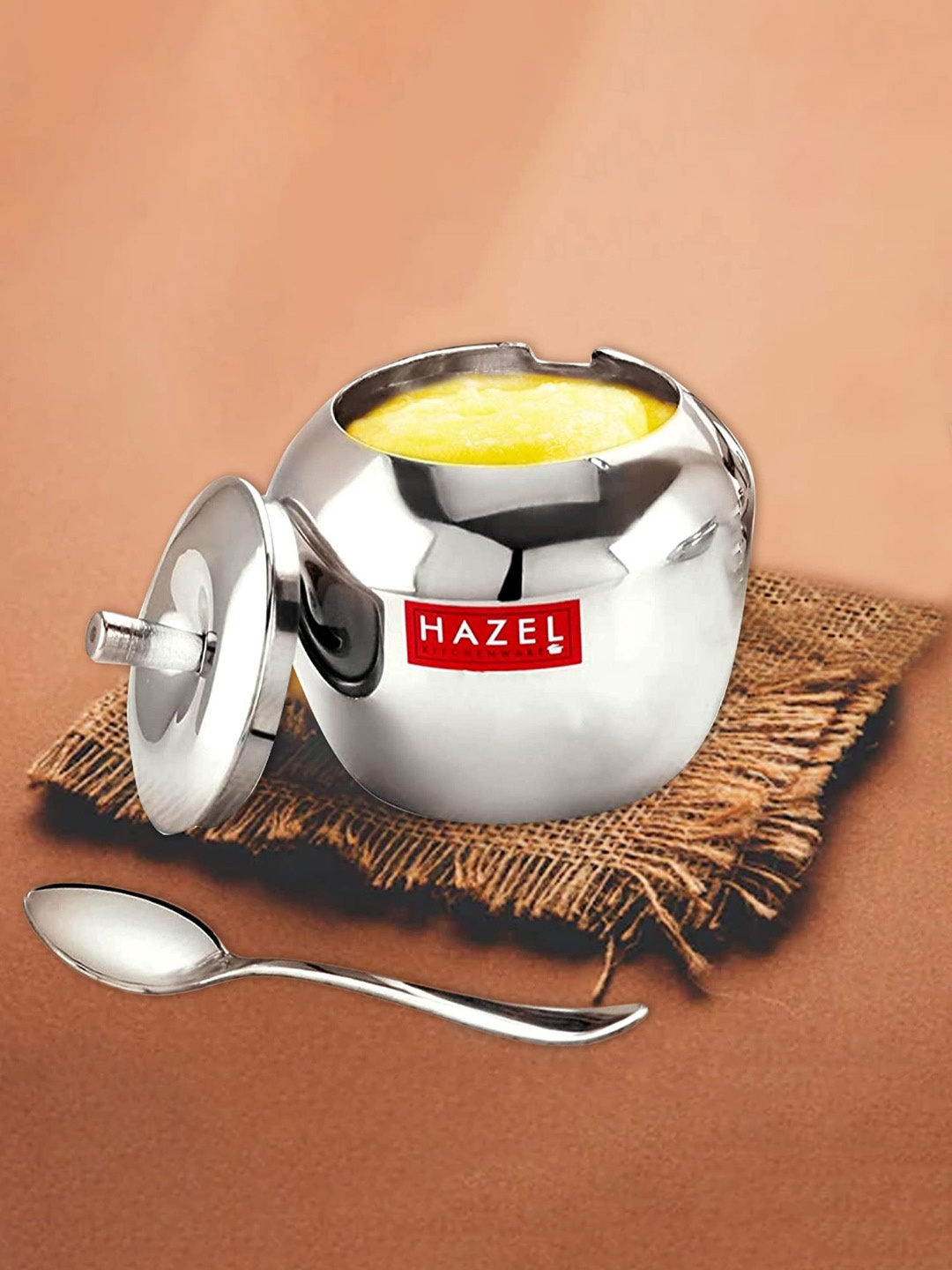 

HAZEL Stainless Steel Apple Shaped Oil Dispenser 250ml, Silver