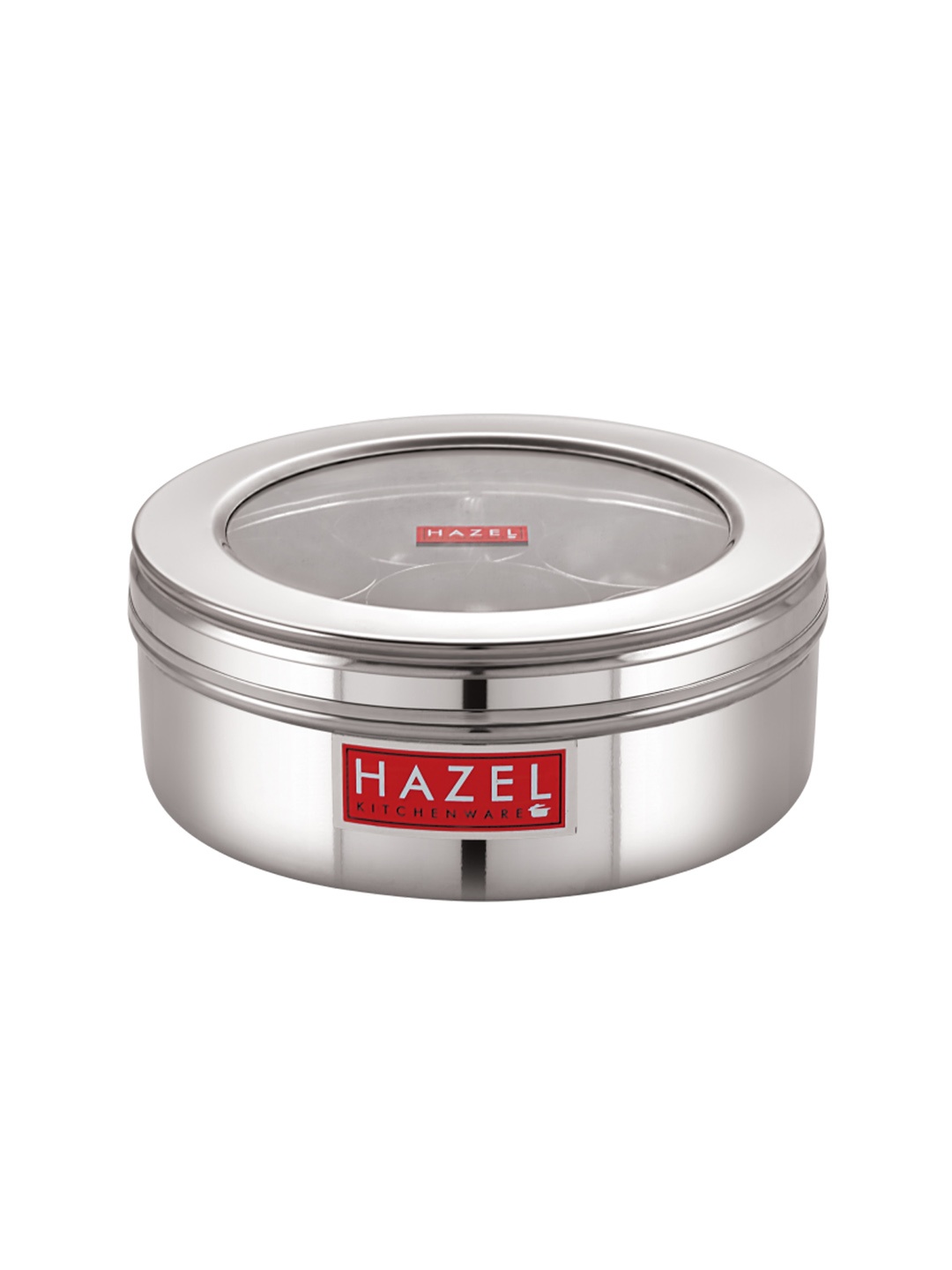

HAZEL Stainless Steel Spice Box with 7 Wati and Small Spoon, Silver