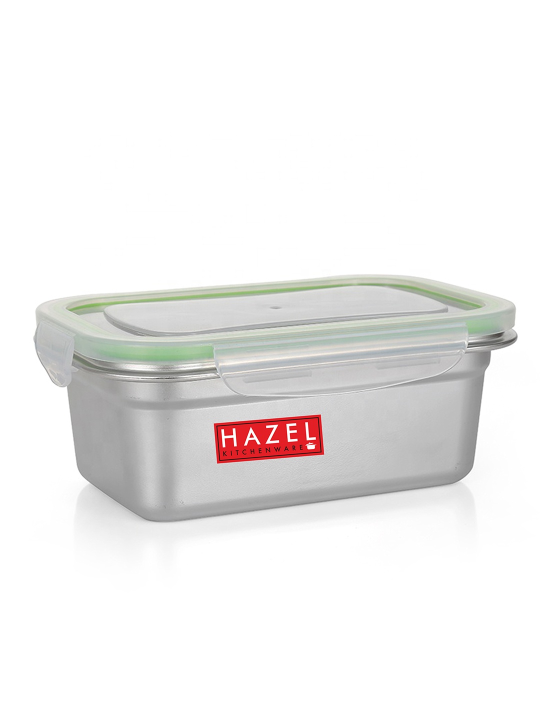 

HAZEL Stainless Steel Airtight Leakproof Rectangle Lunch Box 2.6 ltrs, Silver