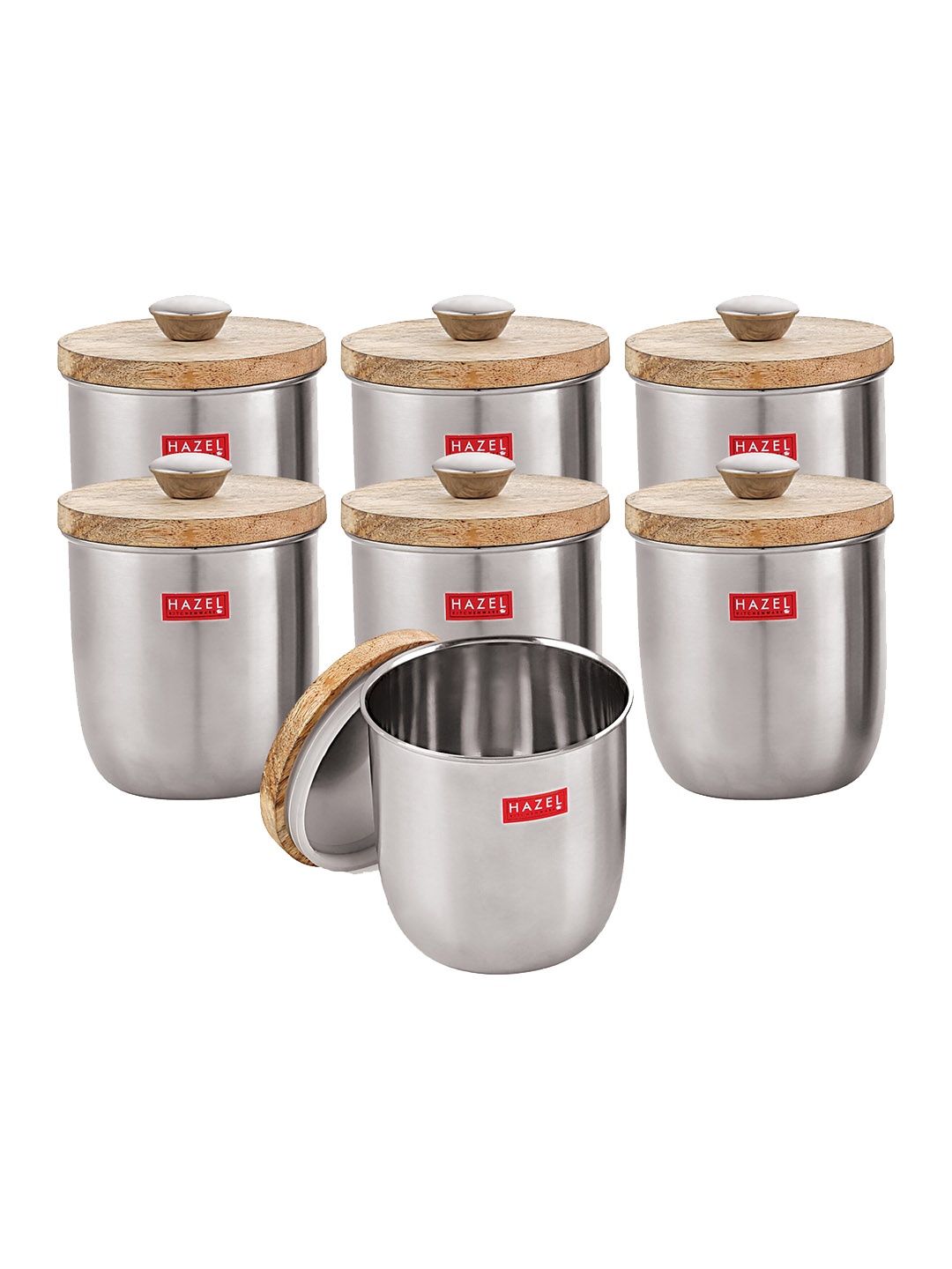 

HAZEL Set Of 7 Stainless Steel Food Containers 1.325 ltrs, Silver