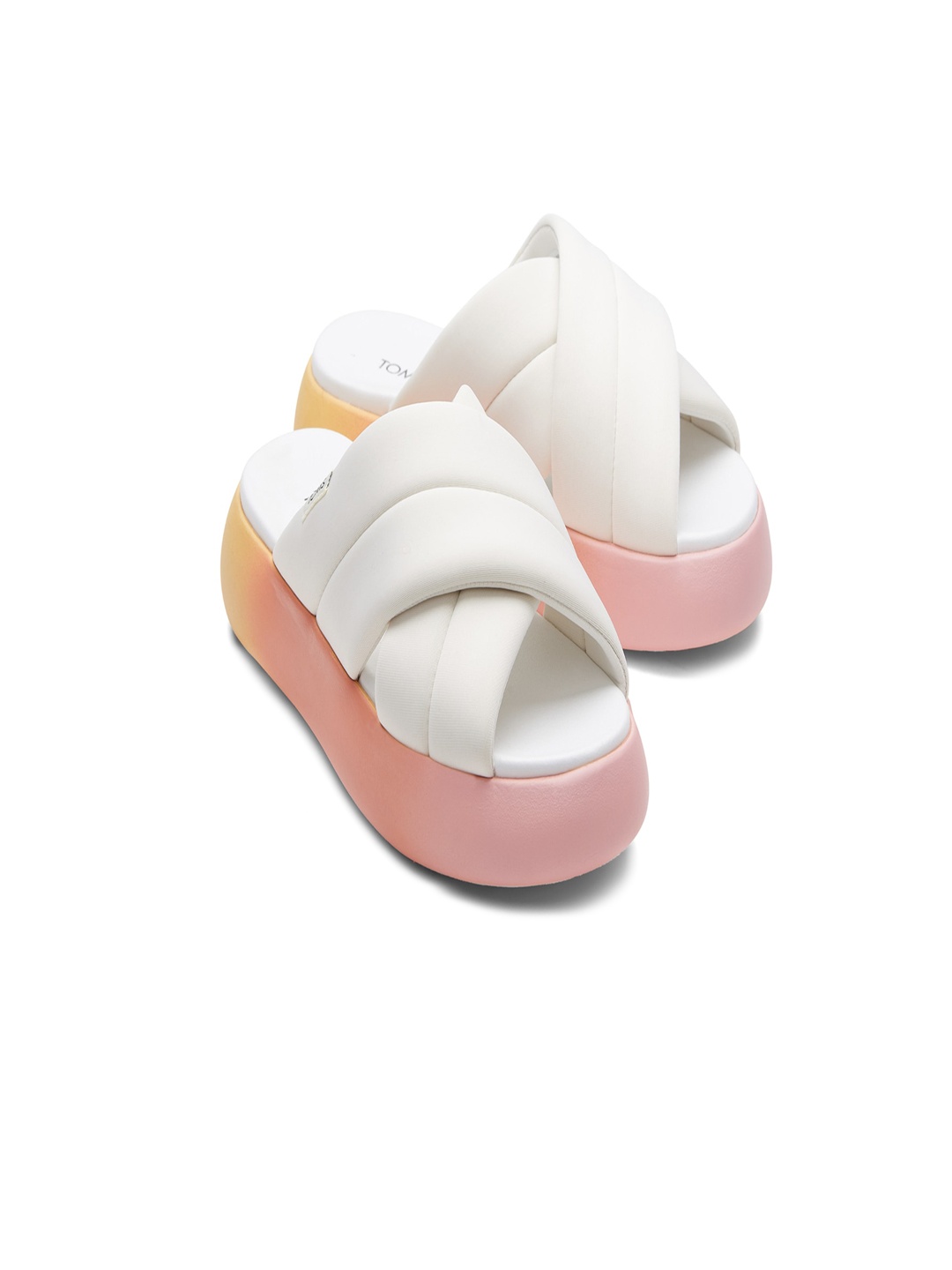 

TOMS Women Rubber Sliders, White