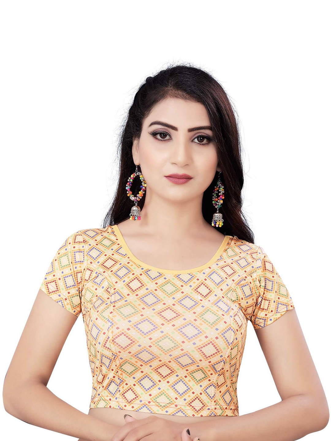 

HIMRISE Printed Saree Blouse, Gold