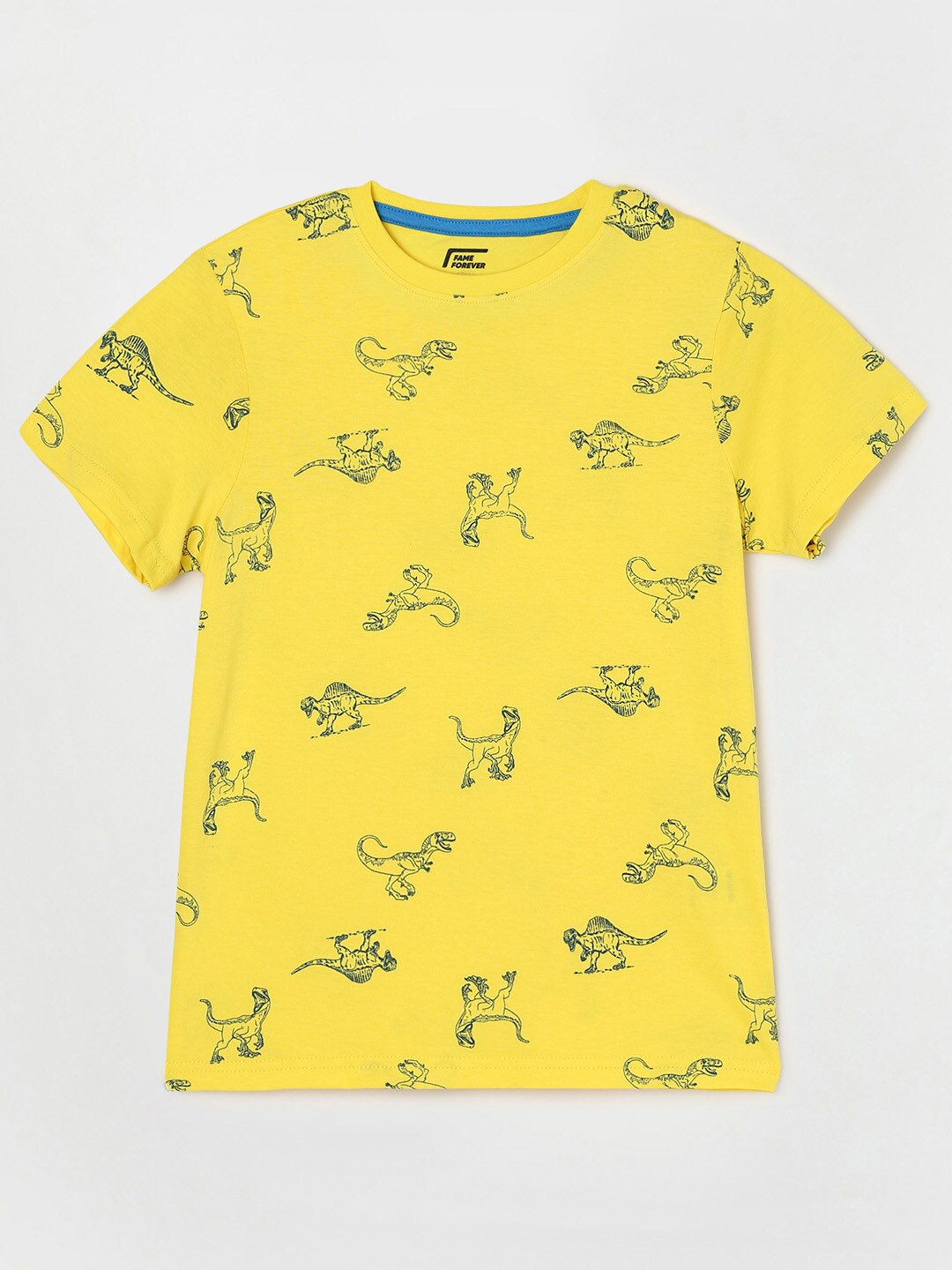

Fame Forever by Lifestyle Boys Yellow Printed Cotton T-shirt