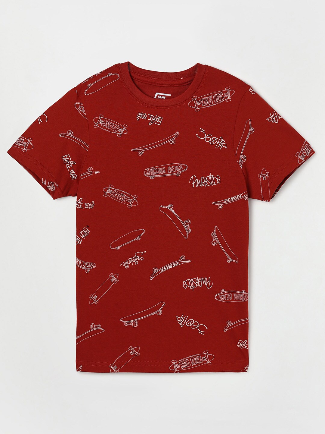 

Fame Forever by Lifestyle Boys Brown Printed Cotton T-shirt