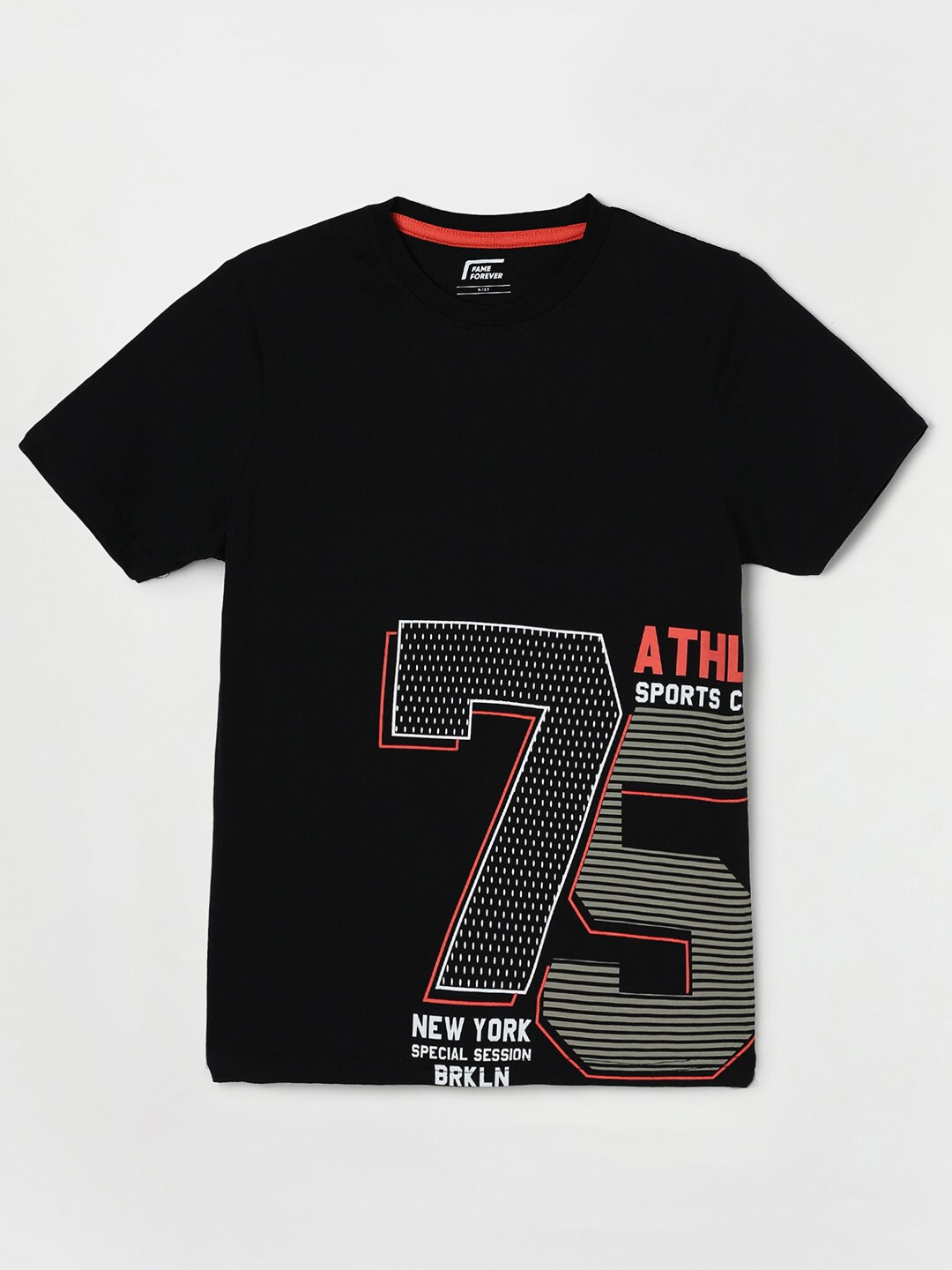 

Fame Forever by Lifestyle Boys Black Printed Cotton T-shirt